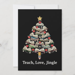 Grappige Leraar Kerstmis Leer Liefde Kerstliedbo Bedankkaart