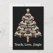 Grappige Leraar Kerstmis | Leer Liefde Kerstliedbo Bedankkaart (Achterkant)