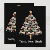 Grappige Leraar Kerstmis | Leer Liefde Kerstliedbo Bedankkaart (Voorkant / Achterkant)