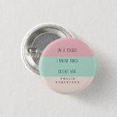 Grappige leraar kleurblok gepersonaliseerd ronde button 3,2 cm (Voorkant /achterkant)