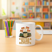 Grappige leraar Mok; Koffie & Naam Herhaalt Koffiemok
