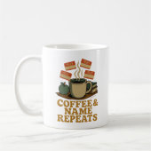 Grappige leraar Mok; Koffie & Naam Herhaalt Koffiemok (Links)