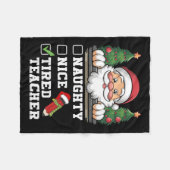 Grappige leraar Naughty Nice Moe Leraar Kerstmis Fleece Deken (Voorkant (Horizontaal))