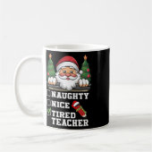 Grappige leraar Naughty Nice Moe Leraar Kerstmis Koffiemok (Links)
