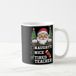 Grappige leraar Naughty Nice Moe Leraar Kerstmis Koffiemok