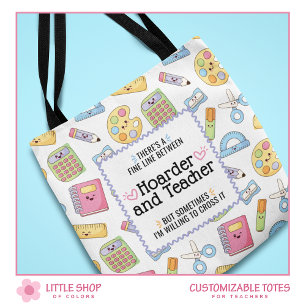 Grappige leraar schoolbenodigdheden hamsteraar Aan Tote Bag