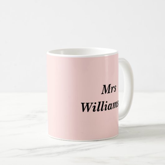 Grappige leraar slogan Staffroom Blush Pink Tea Koffiemok (Voorkant rechts)