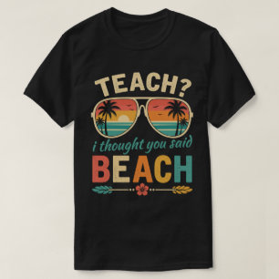 Grappige Leraar Strand Retro Zomer Zonnebril T-shirt