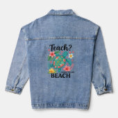 Grappige leraar strand zomer schildpad denim jacket (Achterkant)