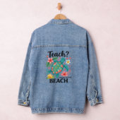 Grappige leraar strand zomer schildpad denim jacket (Hangar)