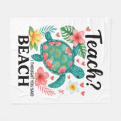 Grappige leraar strand zomer schildpad fleece deken (Voorkant (Horizontaal))