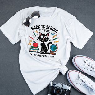 Grappige leraar Terug naar school Cat Lover Graphi T-shirt