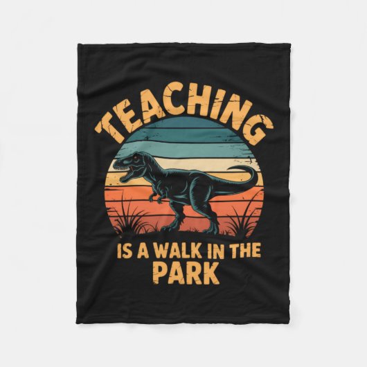 Grappige leraar terug naar school dinosaurus schat fleece deken (Voorkant)