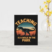 Grappige leraar terug naar school dinosaurus schat kaart (Gele Bloem)