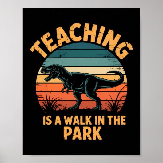 Grappige leraar terug naar school dinosaurus schat poster (Voorkant)