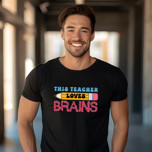 Grappige leraar terug naar school leraar houdt van t-shirt