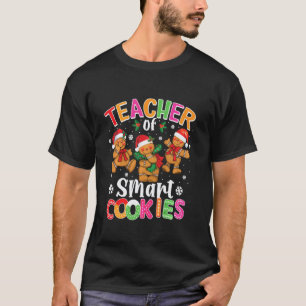 Grappige leraar van Sm-koekjes Kerst Pyjama Kerstm T-shirt