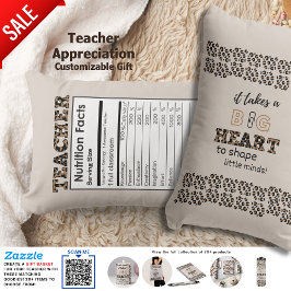 Grappige leraar voedingsfeiten op maat geschenk kussen