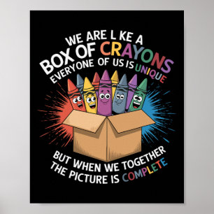 Grappige leraar we zijn als een doos kleurpotloden poster