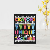 Grappige leraar We zijn als een doos krijtjes 1 Kaart (Gele Bloem)