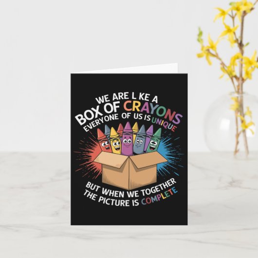 Grappige leraar We zijn als een doos met kleurpotl Kaart (Gele Bloem)