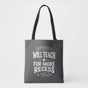 Grappige leraar "zal lesgeven voor meer speelkwart tote bag