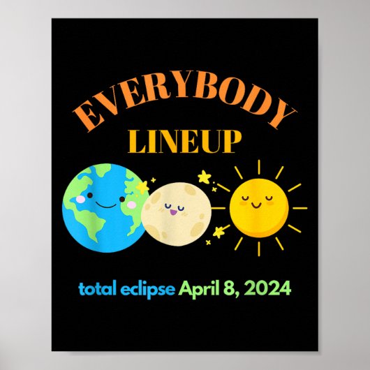 Grappige Leraar Zonsverduistering 8 april Poster (Voorkant)