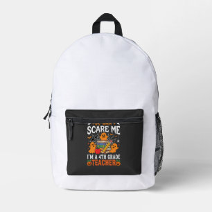 Grappige lerares vierde klas Halloween geest Bedrukte Rugzak