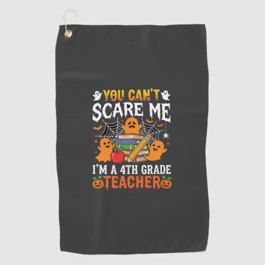 Grappige lerares vierde klas Halloween geest Golfhanddoek (Voorkant)