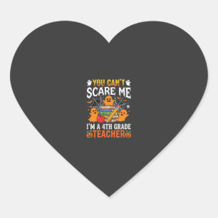 Grappige lerares vierde klas Halloween geest Hart Sticker