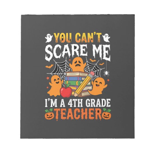 Grappige lerares vierde klas Halloween geest Notitieblok (Voorkant)