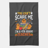 Grappige lerares vierde klas Halloween geest Theedoek (Verticaal)