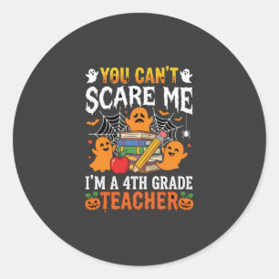 Grappige lerares vierde klas Halloween spook Ronde Sticker