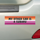 Grappige lesbische grap gay pride kleuren bumpersticker (Op auto)