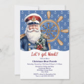Grappige Let's Get Nauti Kerstbootparade Kaart (Voorkant)