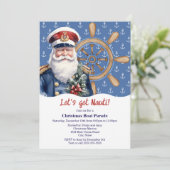 Grappige Let's Get Nauti Kerstbootparade Kaart (Staand voorkant)