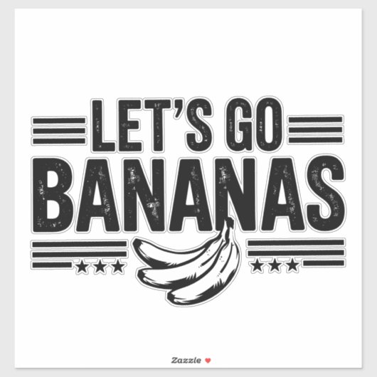 Grappige Let's Go Bananas Vervallen Banaan Sticker (Vel)