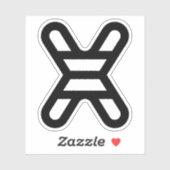Grappige Letter X Monogram Sticker (Vel)