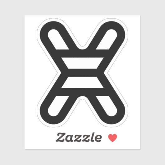 Grappige Letter X Monogram Sticker (Vel)