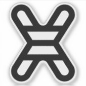 Grappige Letter X Monogram Sticker (Voorkant)