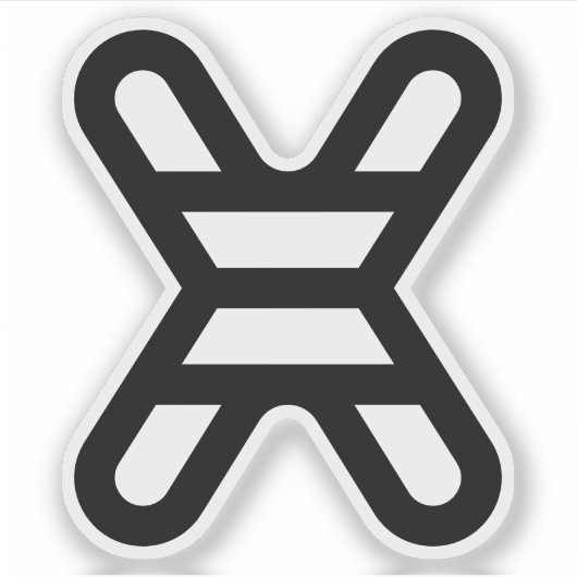 Grappige Letter X Monogram Sticker (Voorkant)