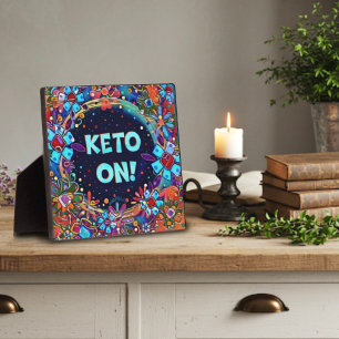 Grappige Leuke Bloemen Keto Op Inspirivity Plaque Fotoplaat