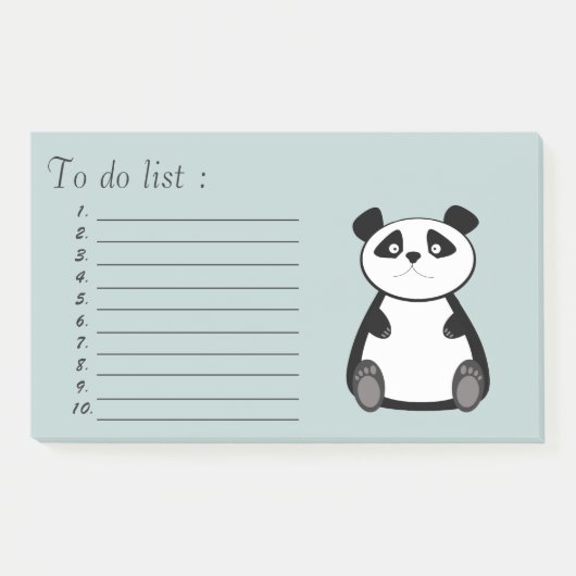 Grappige leuke cartoon panda "to do list" post-it® notes (Voorkant)