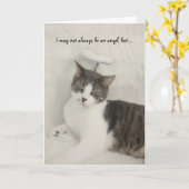 Grappige/Leuke Engel Kaart (Gele Bloem)