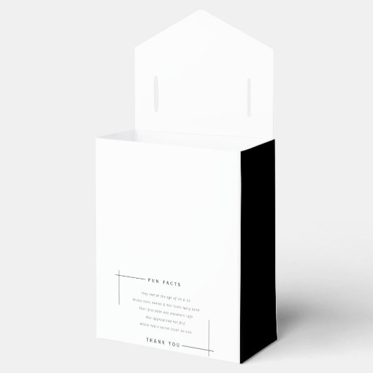 Grappige, leuke feiten minimalistische bruiloft bedankdoosjes (Geopend)