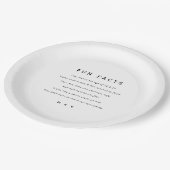 Grappige, leuke feiten minimalistische bruiloft papieren bordje (Gekanteld)