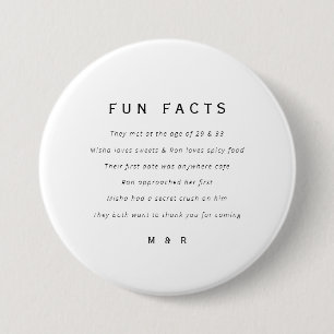 Grappige, leuke feiten minimalistische bruiloft ronde button 7,6 cm