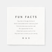 Grappige, leuke feiten minimalistische bruiloft servet (Voorkant)