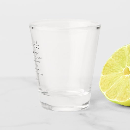 Grappige, leuke feiten minimalistische bruiloft shot glas (Rechts)