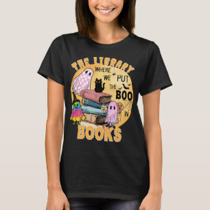 Grappige Leuke Halloween Bibliothecaris met Naam o T-shirt